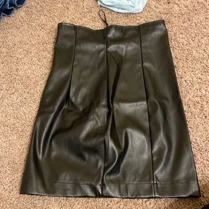 Black leather skirt